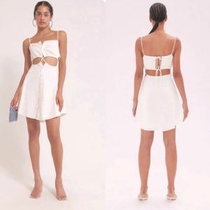 Cult Gaia The Taylor Cut Out Button Linen Mini Dress